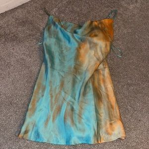 Tie dye silk dress